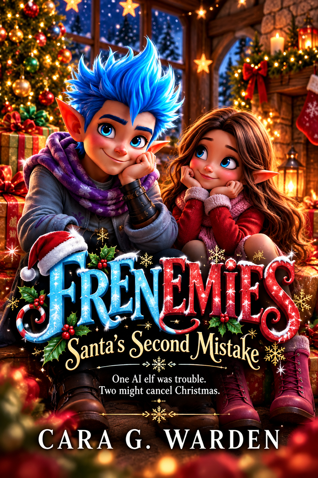 Frenemies Christmas book cover by Cara G. Warden