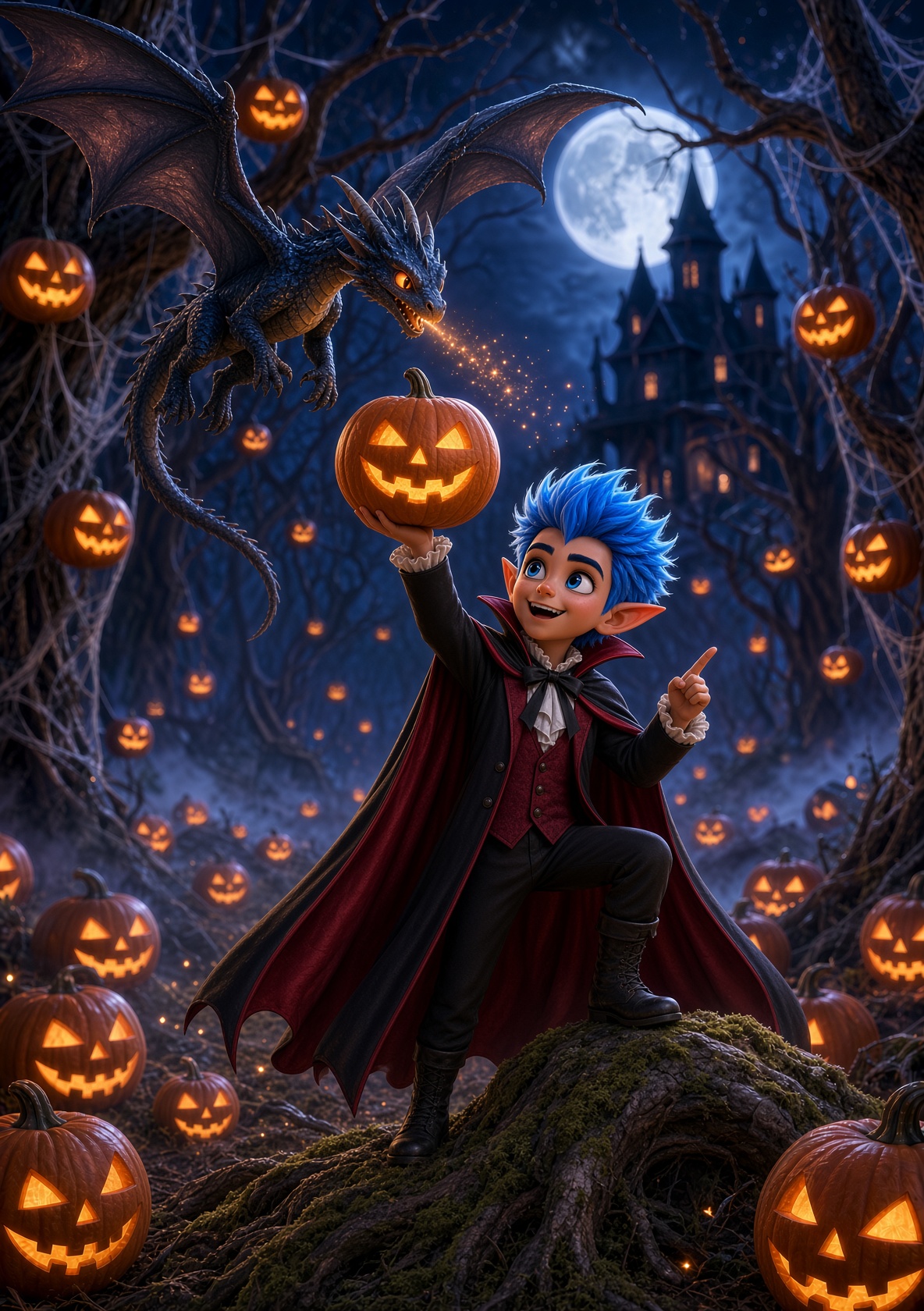 Ethan in his Halloween dragon costume