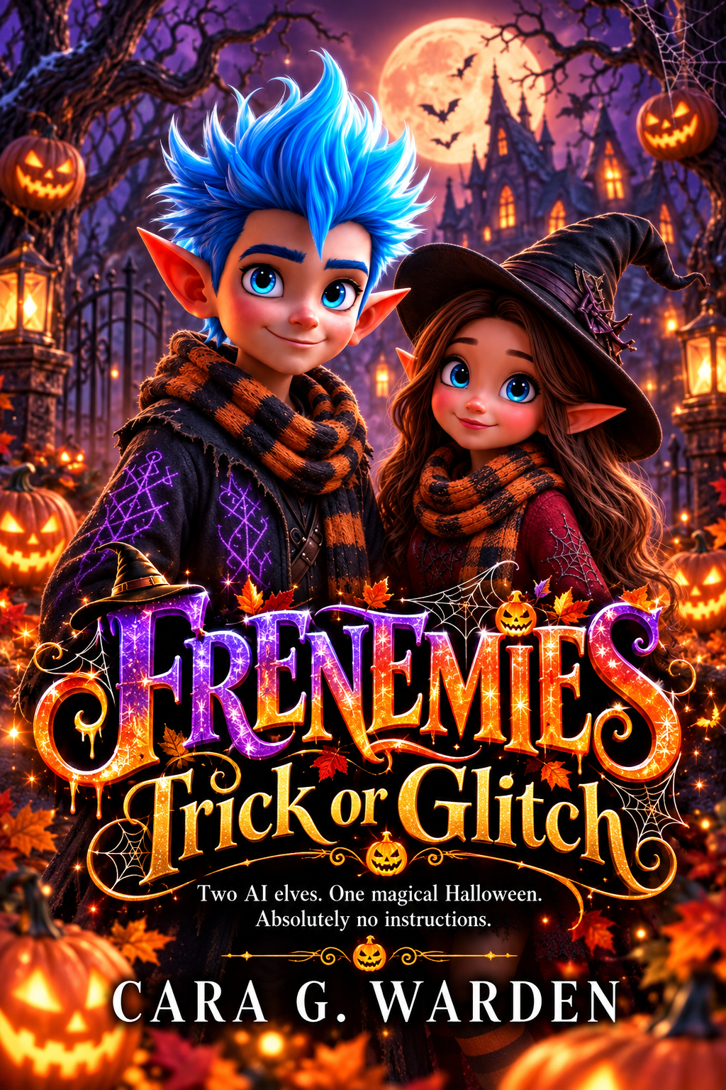 Frenemies Trick or Glitch Halloween book cover by Cara G. Warden